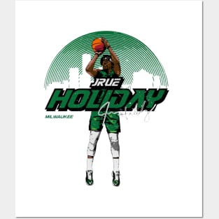 Jrue Holiday Milwaukee Skyline Posters and Art